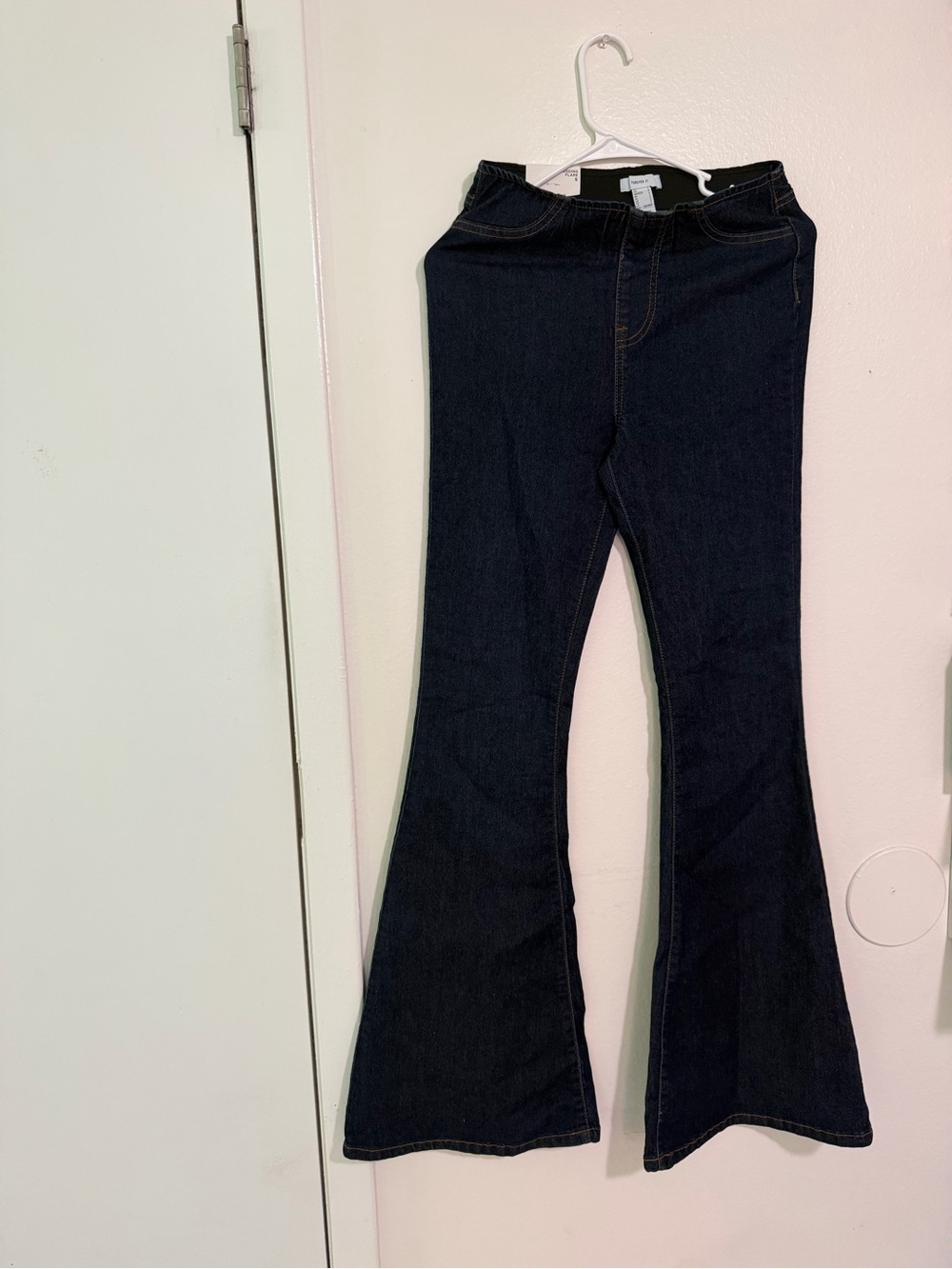 Forever 21 Dark Navy Flared Wide-Leg Jeans
